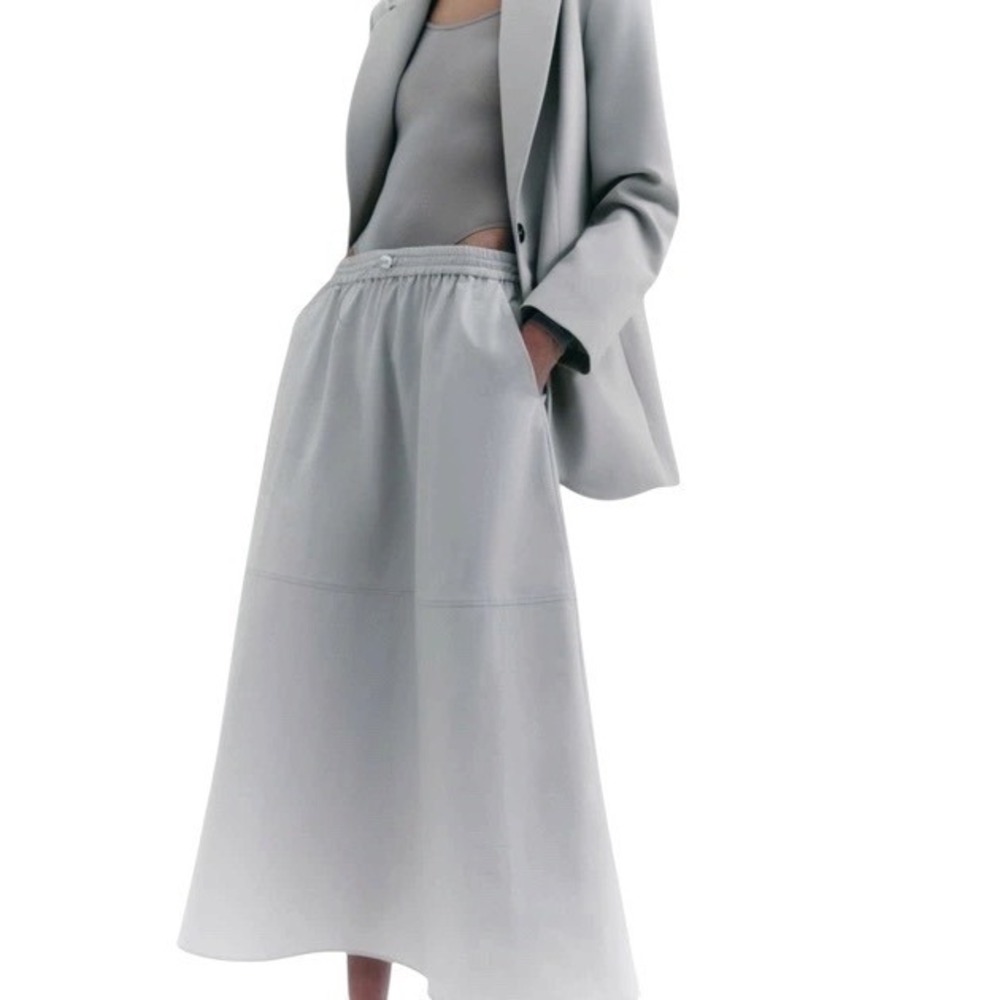 NEW! Zara Grey Midi Skirt NWT XS